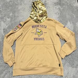 Minnesota Vikings Nike Hoodie Mens Large Salute to Service On Field Camo Tan